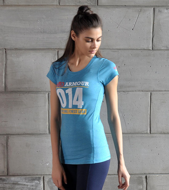 Women's WOD 14 Graphic Training T-shirt (Dodger Blue) - wodarmour