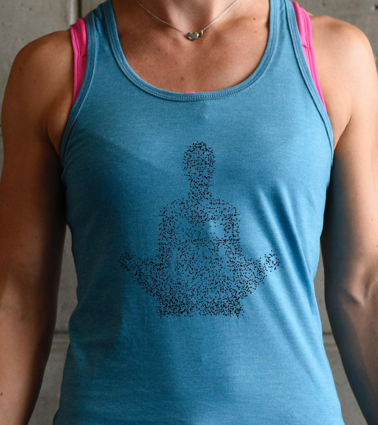 Womens Yoga graphic Tank top (Dodger Blue) - wodarmour